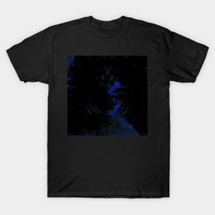 Digital collage and special processing. View from night dreams. Tunnels. Blue. T-Shirt